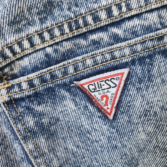 Guess Marciano Vintage Acid Wash Jeans Button Fly High Waisted Made In USA - Picture 15 of 15